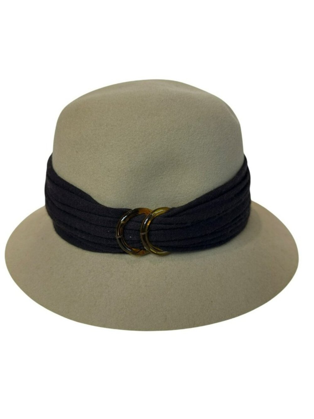 VTG Don Anderson New York Womens Felt Fedora Hat Wide Band & Double Ring